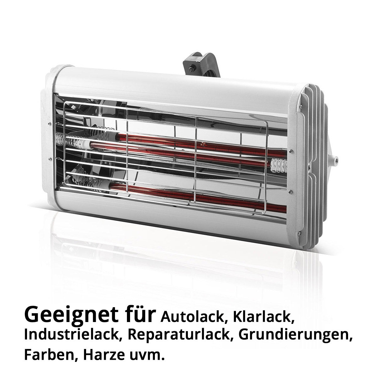 STAHLWERK Infrarot Lacktrockner IL-1200 ST mit 1.200 Watt und Stativ, leistungsstarker Infrarottrockner / IR Strahler / IR Trockner zum professionellen Trocknen von Autolack, Grundierungen uvm.