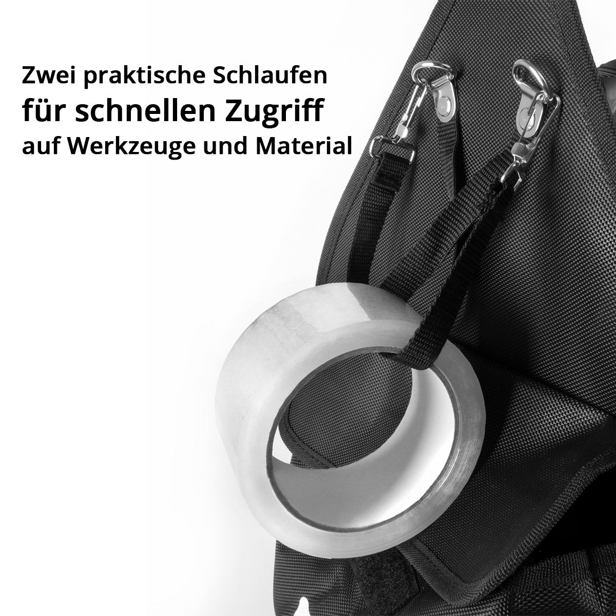 STAHLWERK Werkzeugtasche mit 11 Außentaschen und 2 großen Innenfächern mit jeweils 5 Innentaschen, robuste Montagetasche / Werkzeugkoffer / Werkzeugbeutel mit Tragegriff und Schultergurt aus strapazierfähigem Polyester-Gewebe