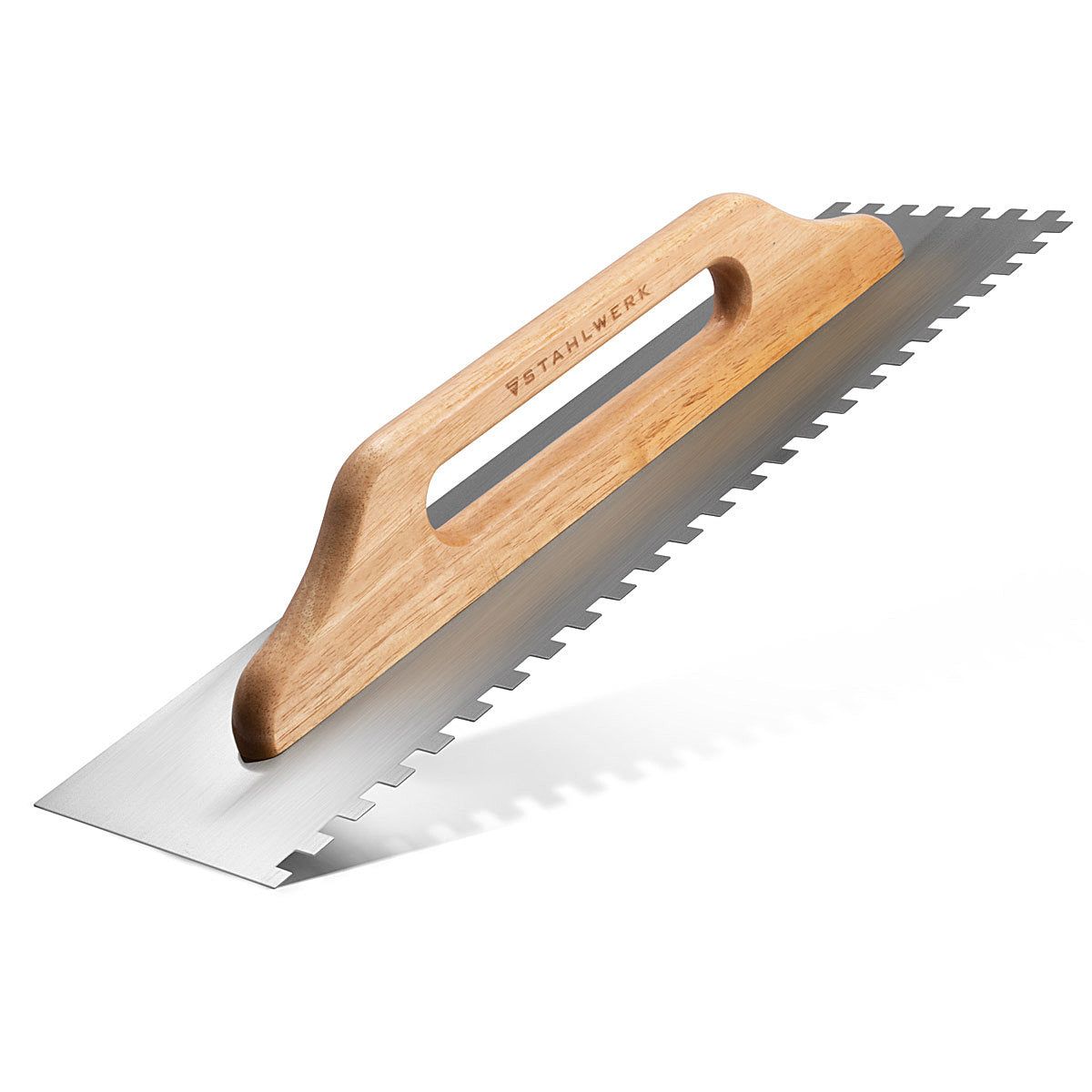 STAHLWERK two-handed smoothing trowel 140 x 500 mm with 10 mm square teeth, high-quality professional carbon steel cleaning trowel / trowel / smooth trowel / Swiss trowel