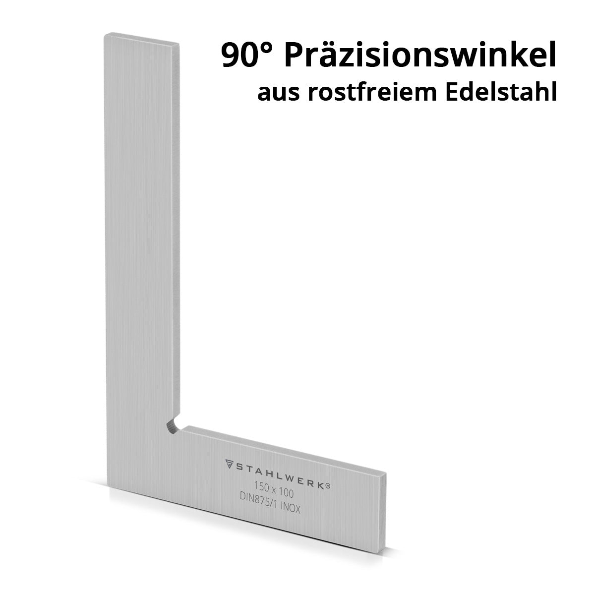 Angolo piatto STAHLWERK 90° 150 x 100 mm DIN 875/1 angolo di controllo / angolo da fabbro / angolo di arresto / angolo di precisione in acciaio inossidabile