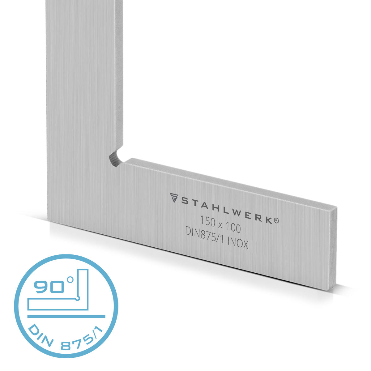 Angolo piatto STAHLWERK 90° 150 x 100 mm DIN 875/1 angolo di controllo / angolo da fabbro / angolo di arresto / angolo di precisione in acciaio inossidabile