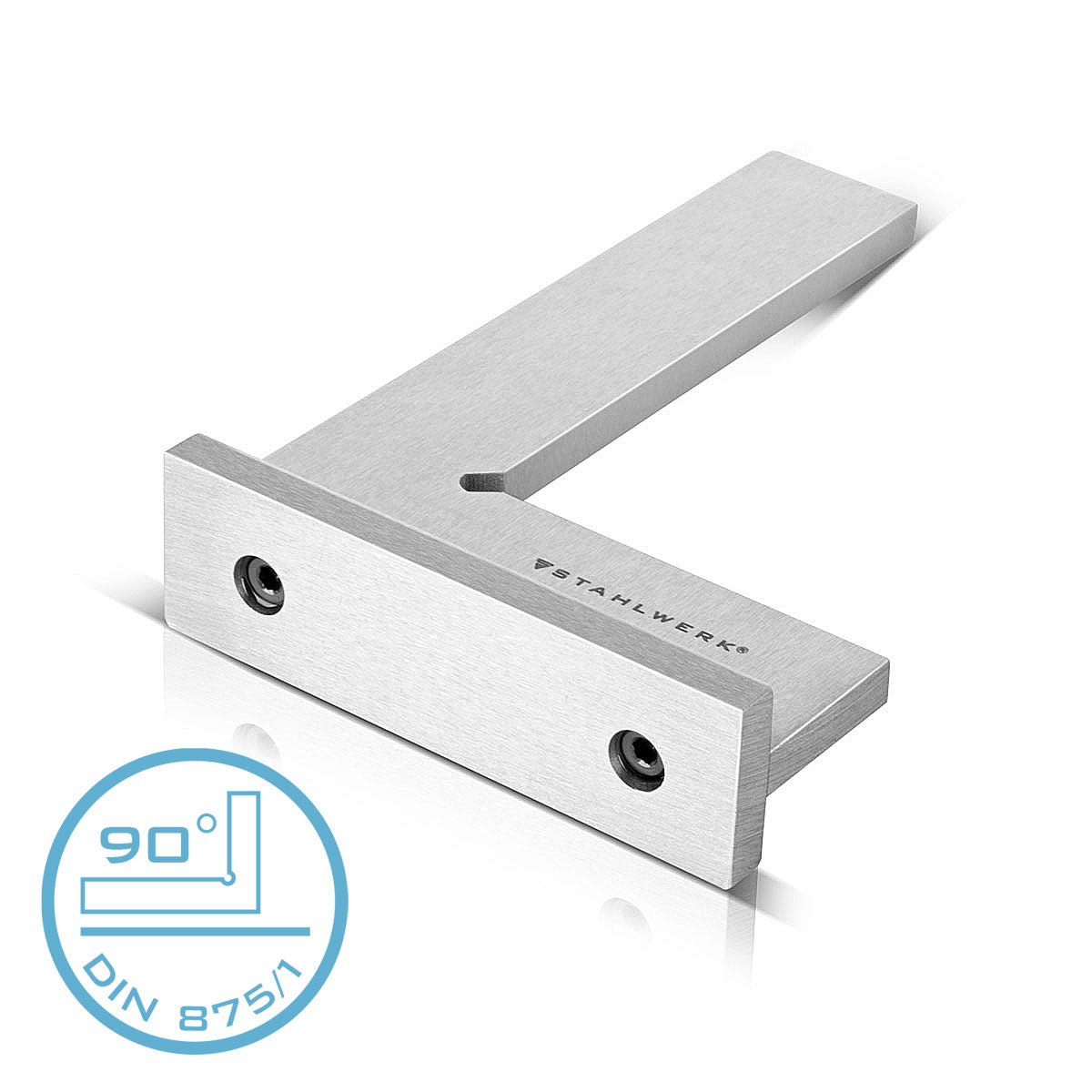 STAHLWERK stop square 90° 75 x 50 mm DIN 875/1 locksmith square / angle stop / precision square made of stainless steel