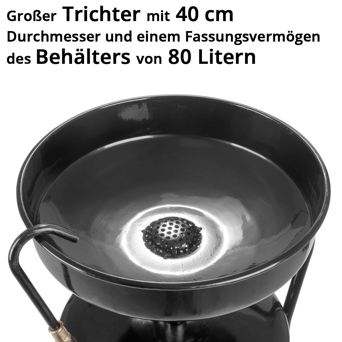 STAHLWERK oil separator OD-80 ST with 80 l capacity, oil collecting container / oil collecting trolley / oil pan / oil drain device with height-adjustable funnel for collecting used oil when changing vehicle oil