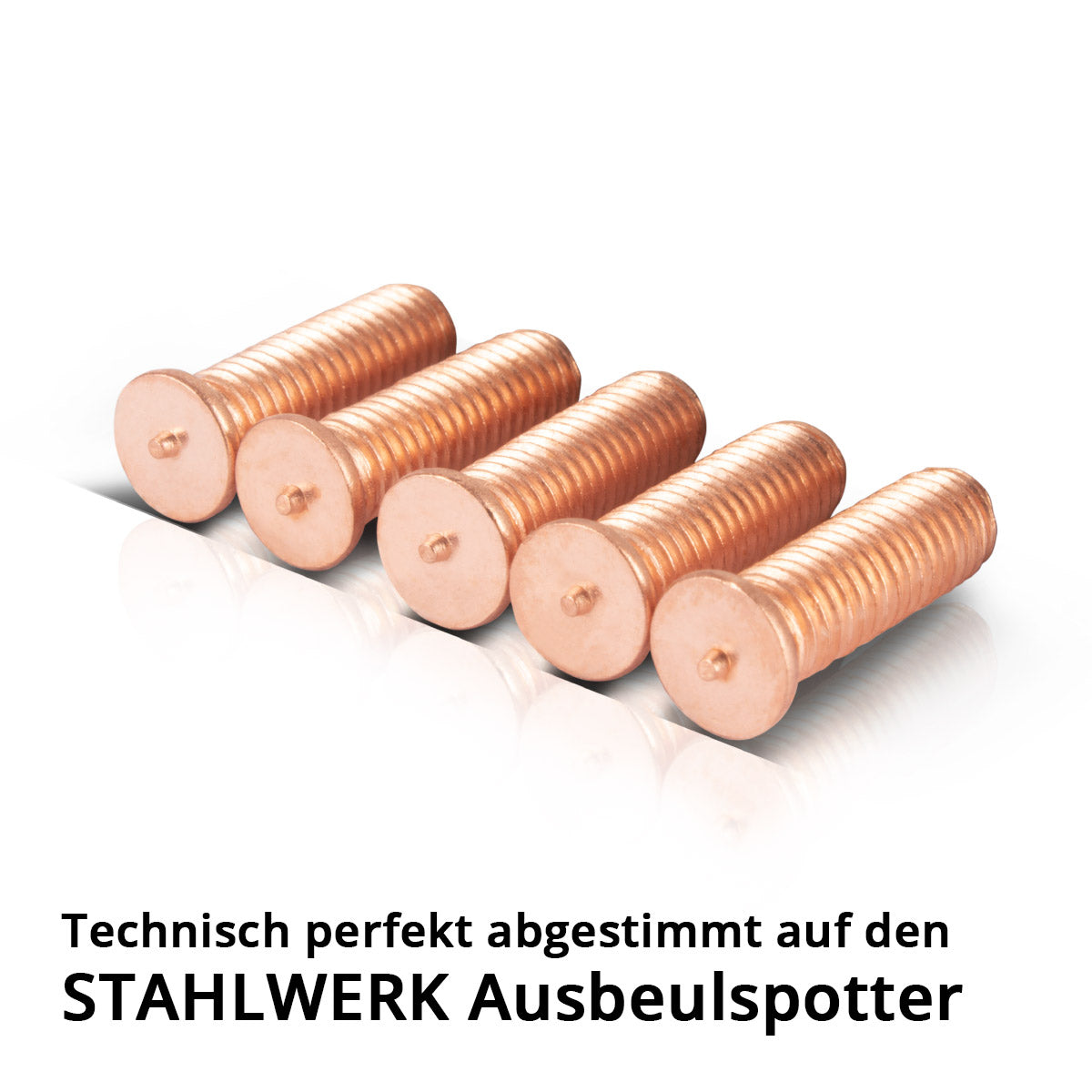 STAHLWERK Schweißbolzen M5 Gewinde 100er Set, Smart Repair Zubehör für Ausbeulspotter / Dellenlifter / Punktschweißgerät / Ausbeulwerkzeug zur professionellen Reparatur von Kfz Karosserien