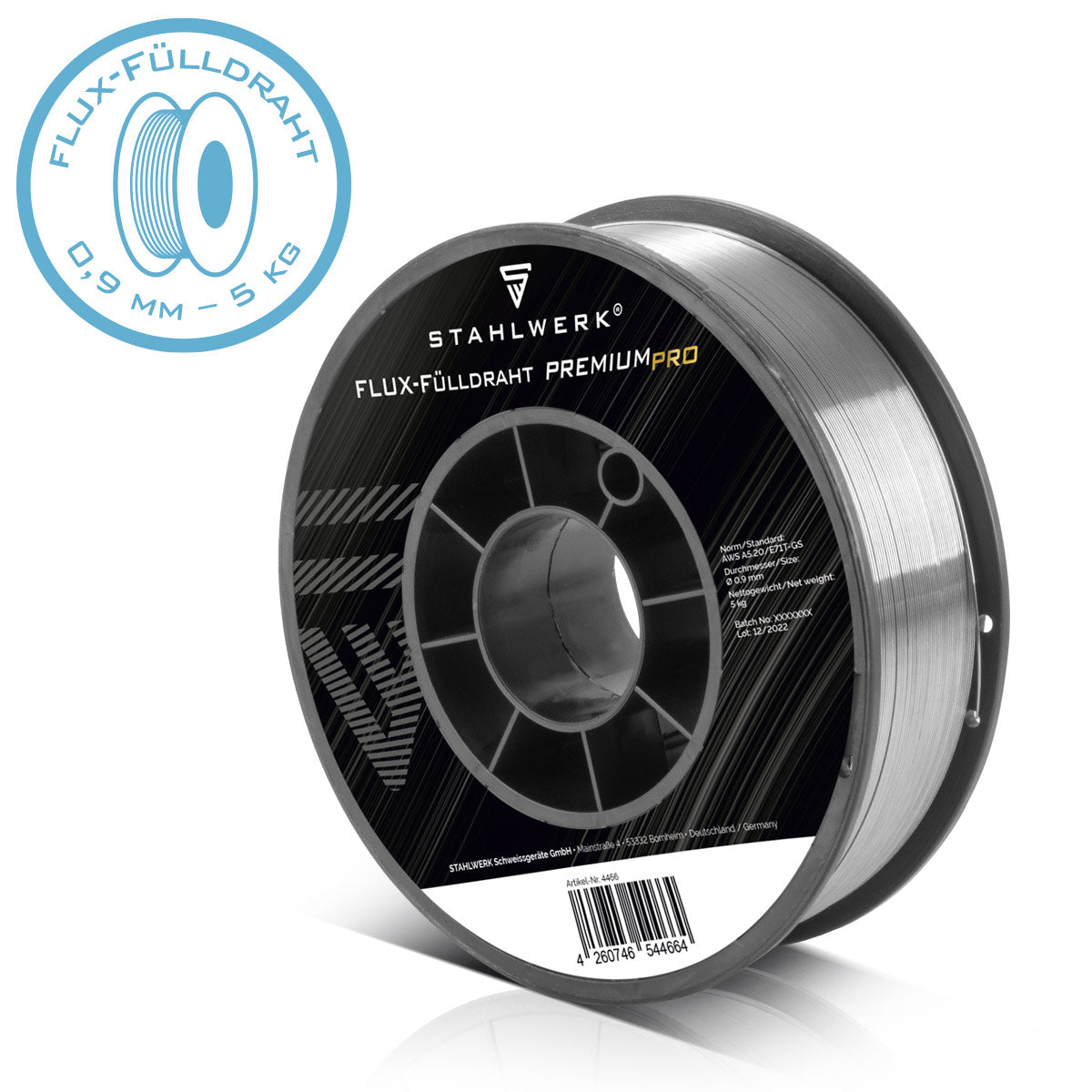 STAHLWERK MIG MAG premium welding wire - cored wire E71T-GS Ø 0.9 mm S200/D200 wire roll with 2 kg / flux cored wire