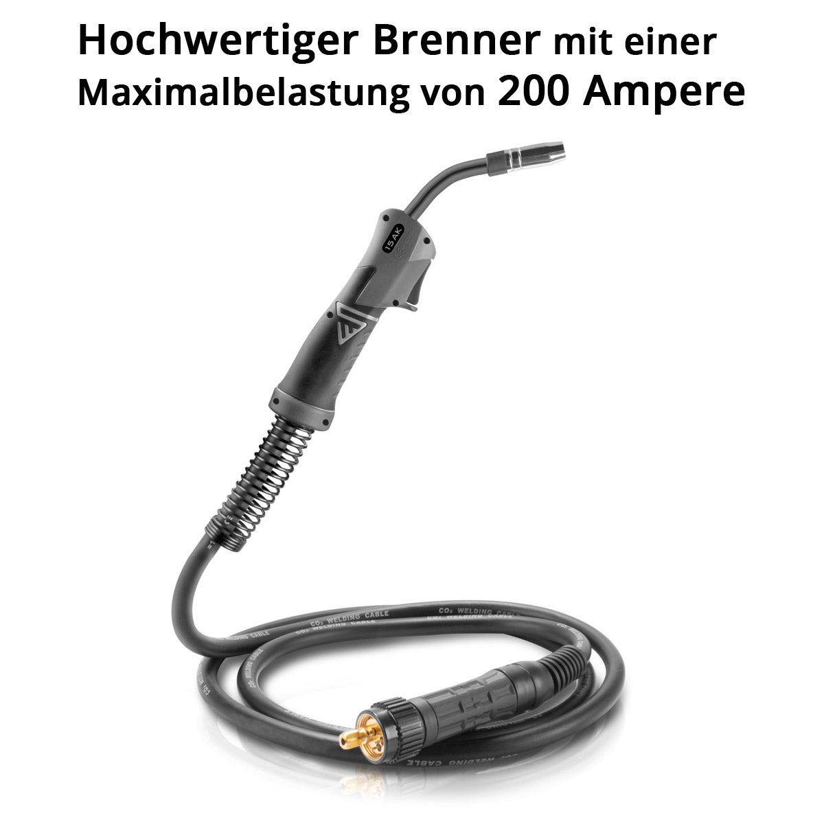 PLANTA ACERO AK15 | Antorcha de soldadura MB15 con paquete de manguera de 4 m, accesorios de soldadura profesionales para máquinas de soldar MIG MAG con gas protector con conexión central Euro