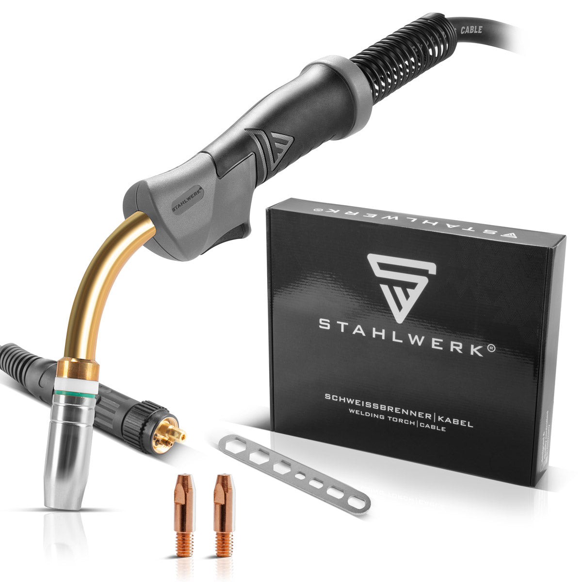 STEEL PLANT AK25 | MB25 welding torch including 3 m hose package, professional welding accessories for MIG MAG inert gas welding machines with Euro central connection