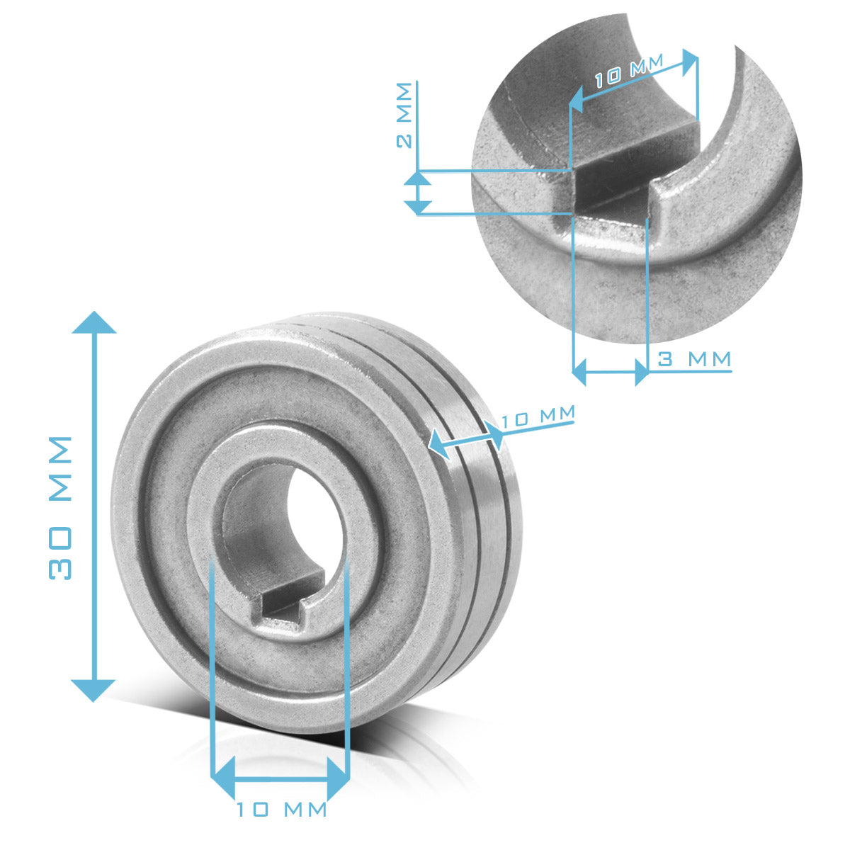 STAHLWERK set of 2 wire guide rollers / wire feed rollers with 0.6 / 0.8 mm V-profile and 1.0 / 1.2 mm U-profile for welding aluminum, cored wire and solid wire with MIG MAG welding machines