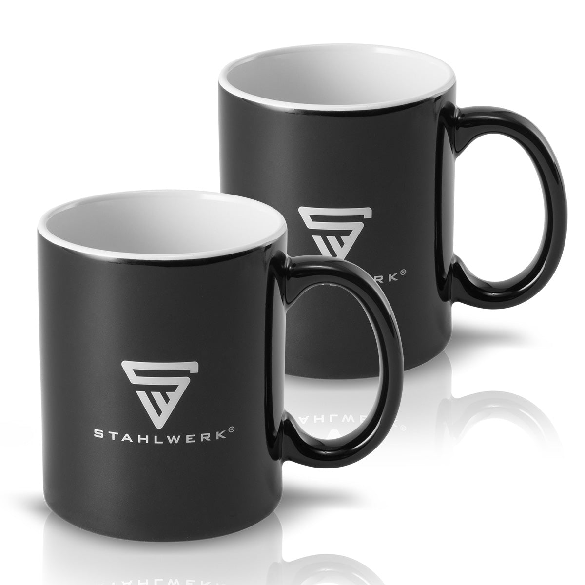 STAHLWERK set of 2 cups 350 ml large coffee cup | Ceramic cup | Coffee mug, microwave safe and dishwasher safe