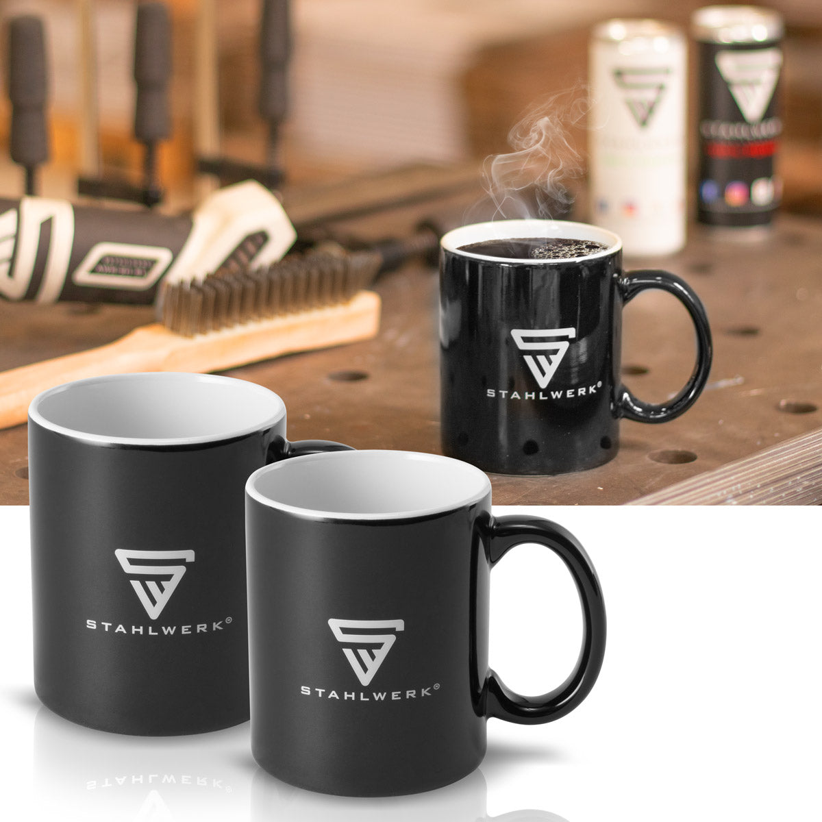 STAHLWERK set da 2 tazze Tazza da caffè grande da 350 ml | Tazza in ceramica | Tazza da caffè, adatta al microonde e lavabile in lavastoviglie