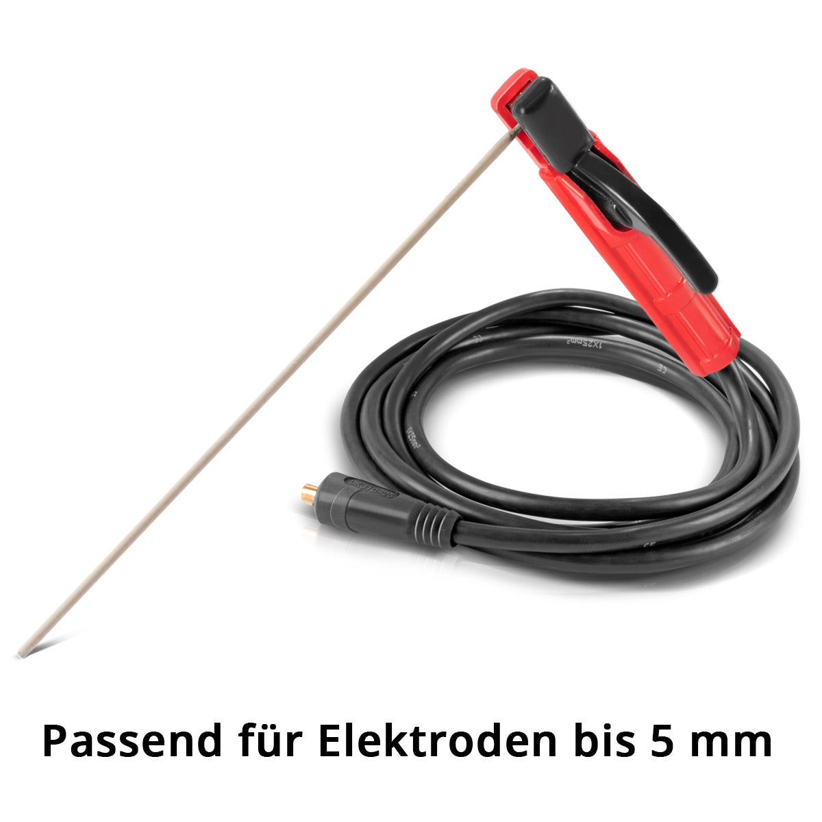STEEL PLANT MMA | ARC electrode holder up to 200 A welding gun | Electrode forceps | Electrode clamp for welding machines including 8 m welding cable made of pure copper with 25 mm² and 9 mm plug