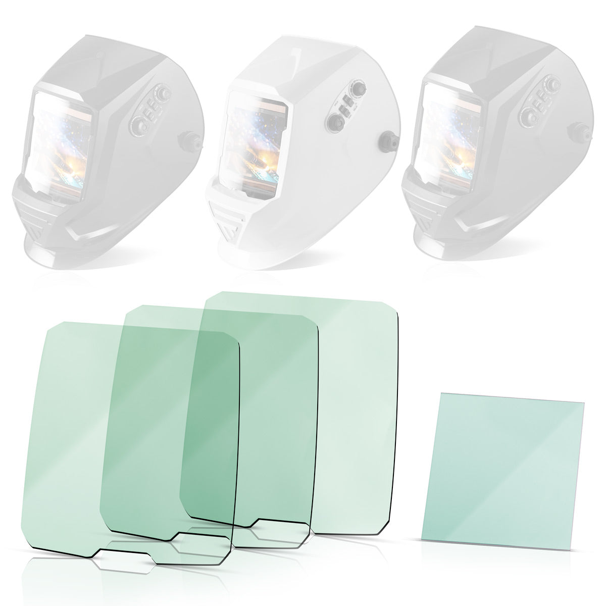 STAHLWERK Lot de 4 lentilles pour casque de soudage, lentilles de remplacement intérieures et extérieures | Verre de protection pour le soudage | Lentilles de rechange pour masques de soudage entièrement automatiques ST 990 XTC | ST 990 ST 990XW