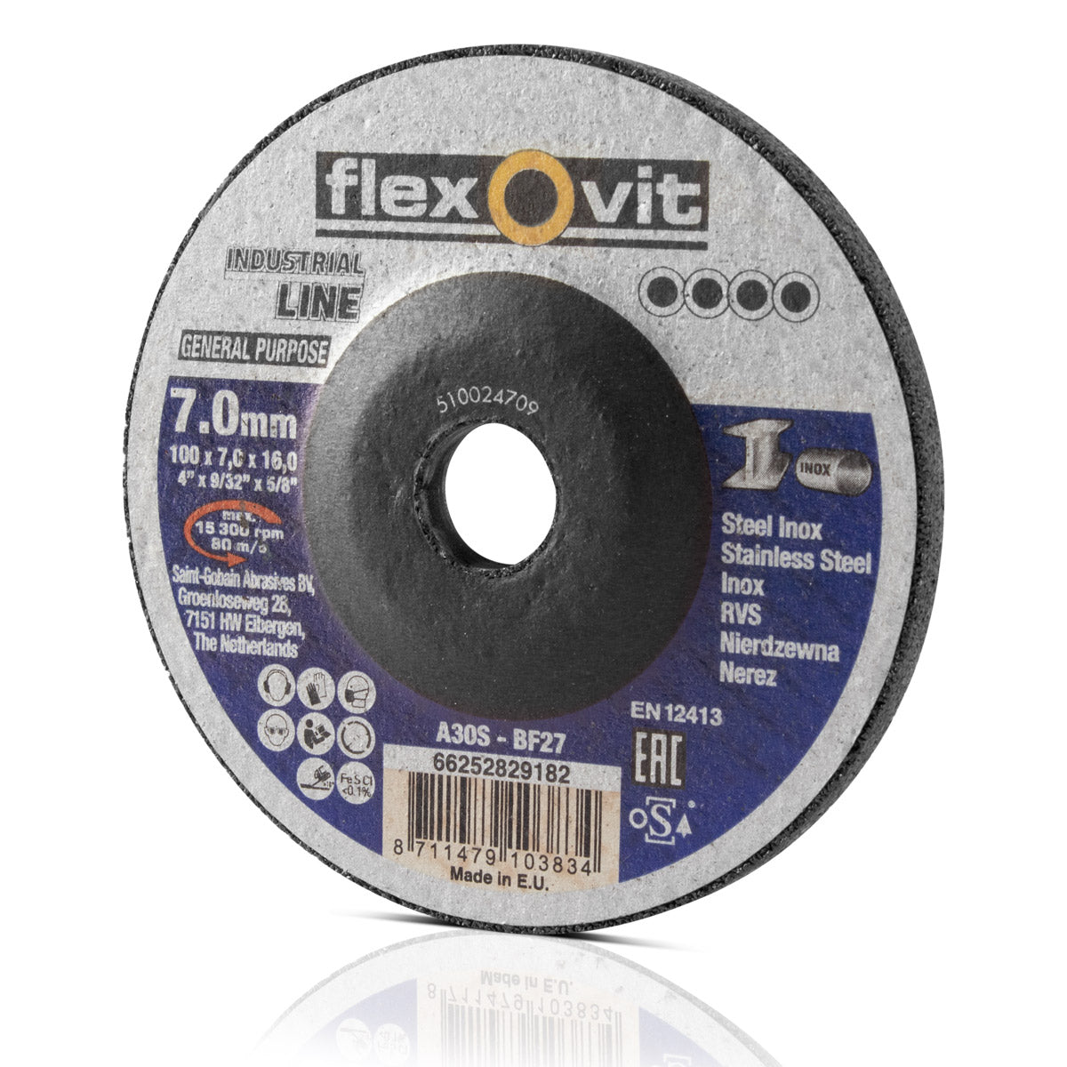STAHLWERK grinding disc and grinding disc 100 x 7 mm for metal and stainless steel in a practical set of 10 for grinding, roughing, deburring