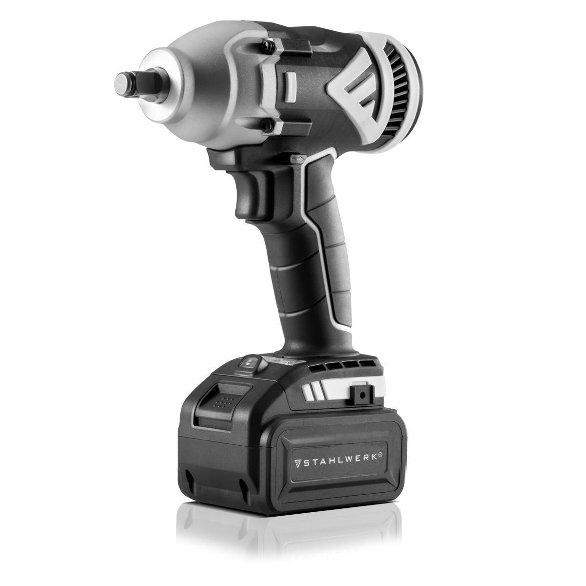 Set cambio pneumatici STAHLWERK Pro composto da martinetto di manovra extra piatto, avvitatore rotante, chiave dinamometrica, vassoio magnetico e guanti da lavoro