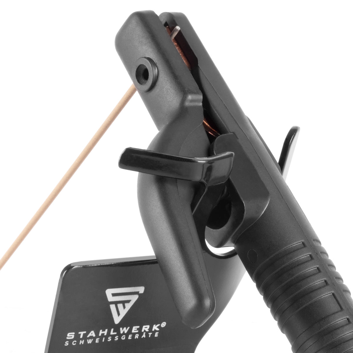 STAHLWERK Halter mit Magnetfuß für Schweißelektroden-Zangen / Elektrodenzangen-Halterung, hochwertig lackiert