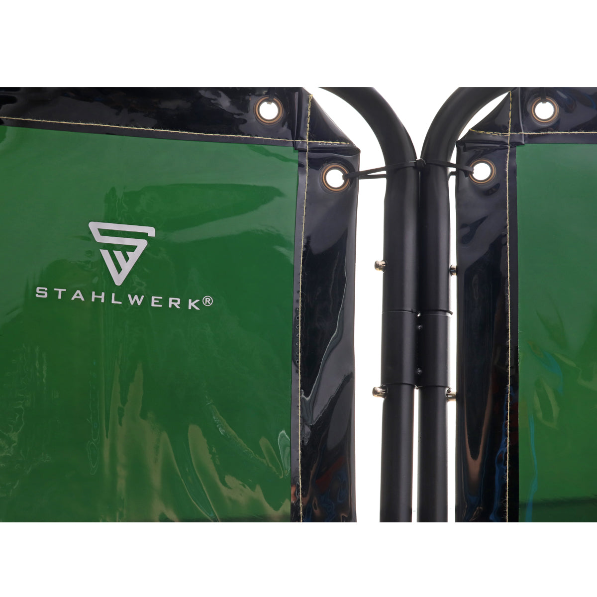 Paroi de protection de soudage mobile STAHLWERK 240 x 180 cm en acier et plastique vinyle résistant aux UV