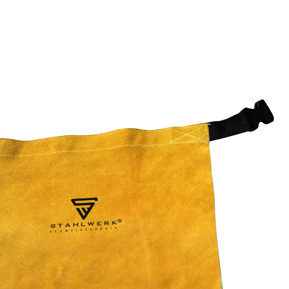 Tablier de soudage court STAHLWERK en cuir véritable résistant à la chaleur / protection de travail / vêtements de protection pour le soudage et le coupage plasma