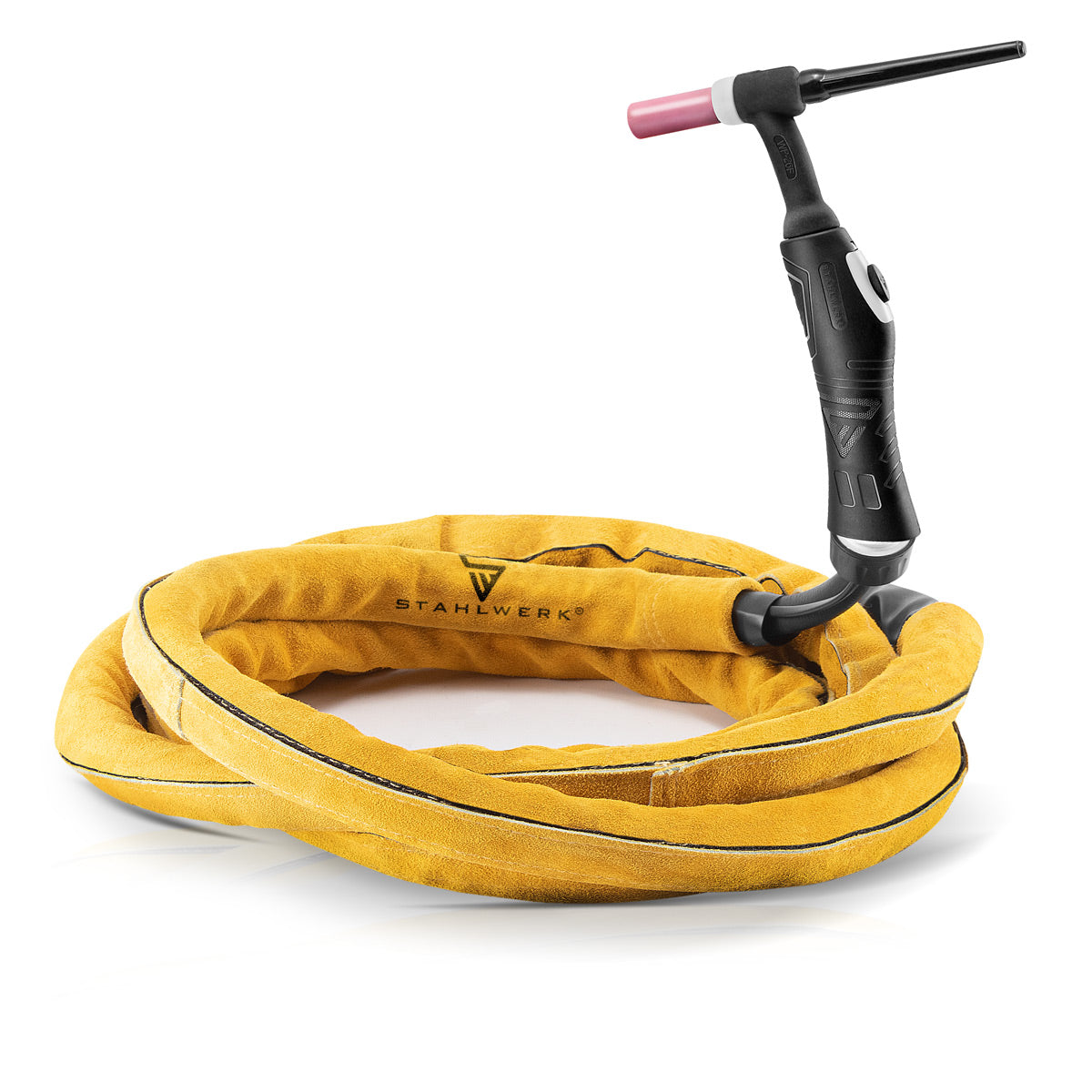 Funda protectora flexible STAHLWERK para paquetes de mangueras de cuero auténtico - 5 metros / resistente al calor y al fuego