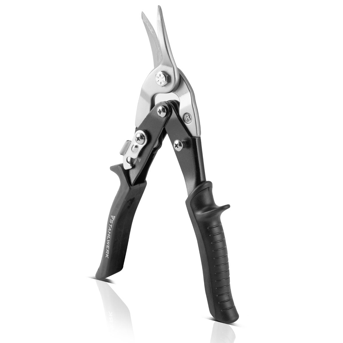 STAHLWERK professional right-cutting sheet metal scissors made of robust chrome vanadium steel for sheets up to 1.25 mm thick