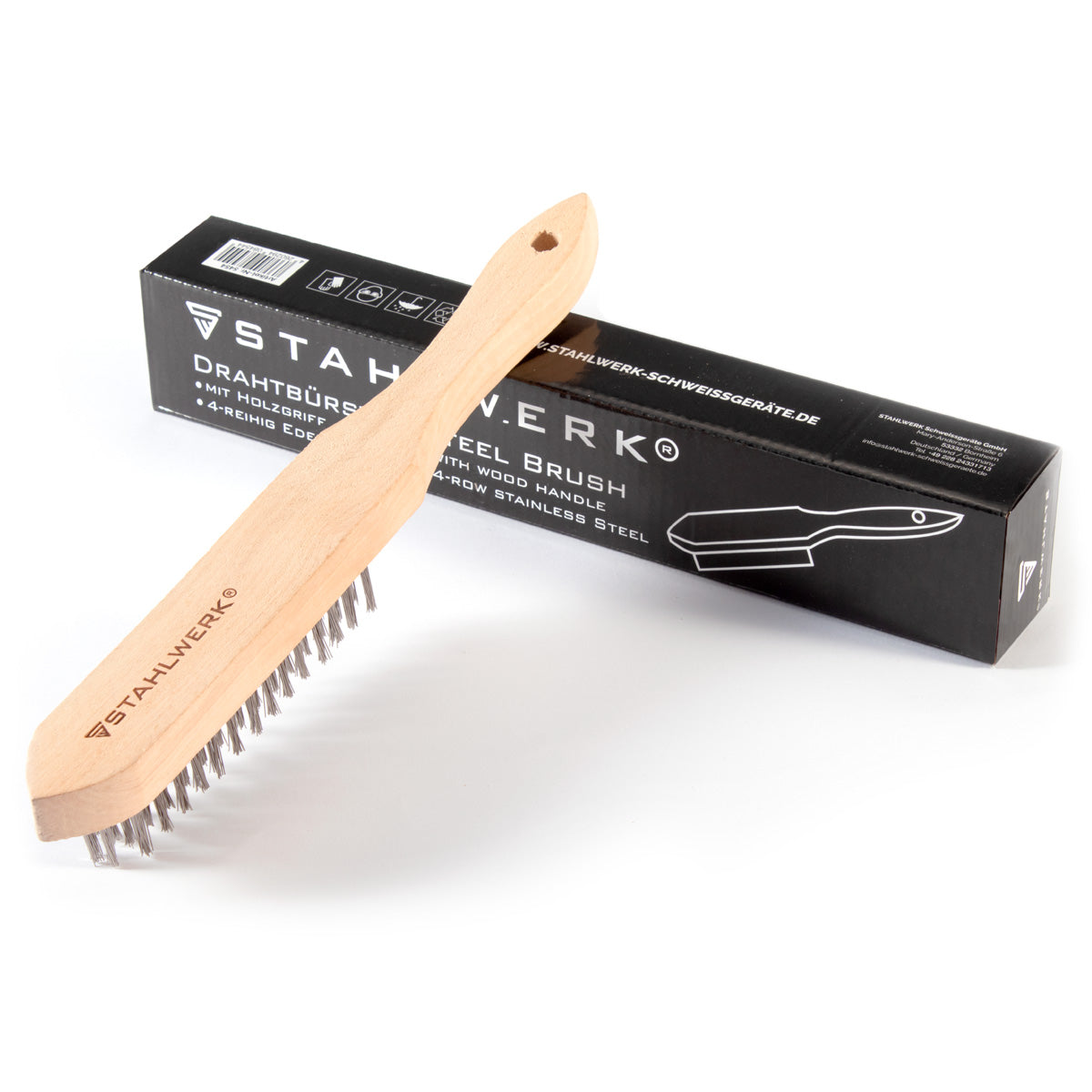 STAHLWERK stainless steel wire brush, 4 rows
