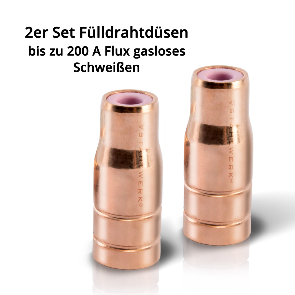 Boquilla de alambre tubular STAHLWERK AK15/MB15 hasta 200 A juego de 2 accesorios originales