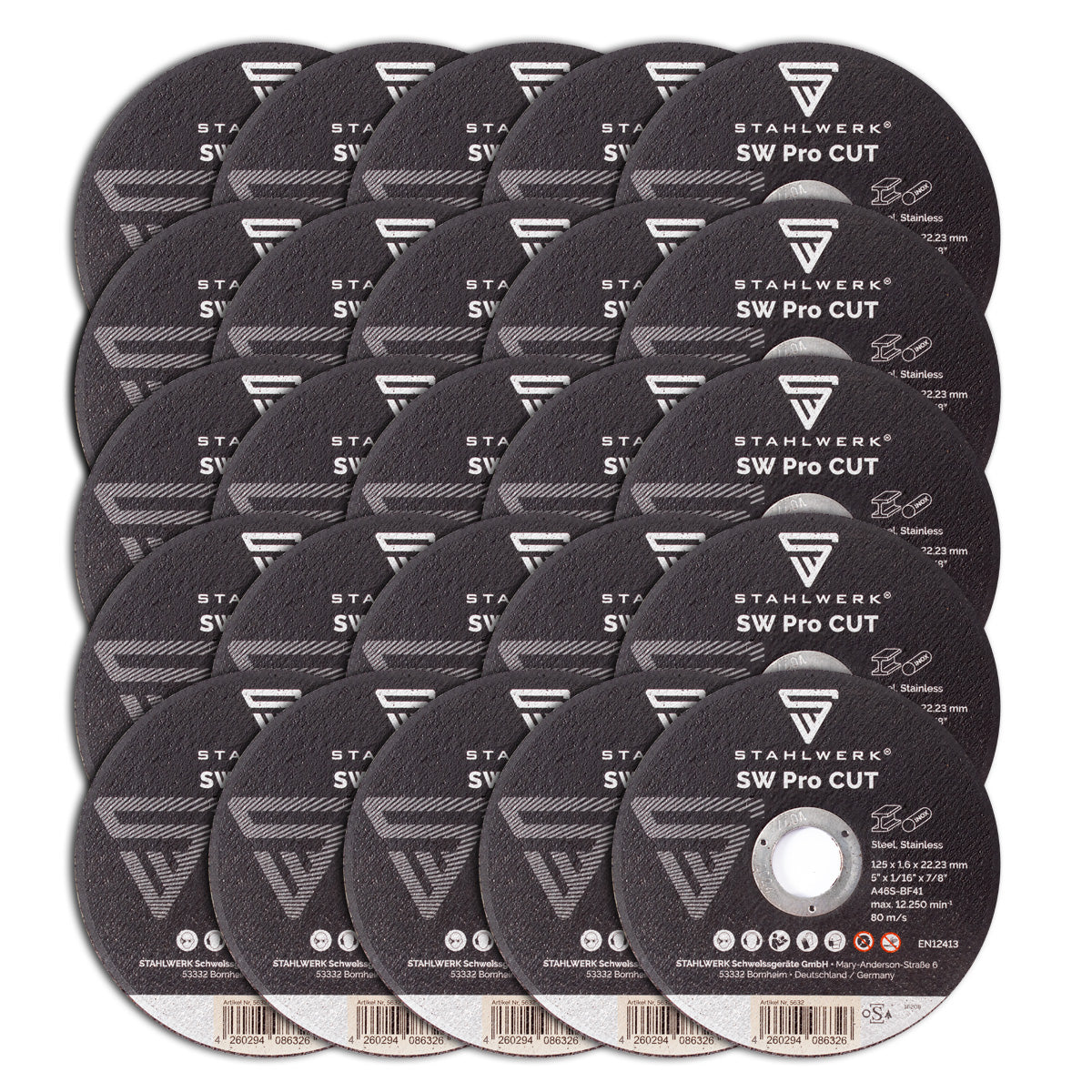 Disco da taglio STAHLWERK SW Pro Cut Ø 125, set da 25