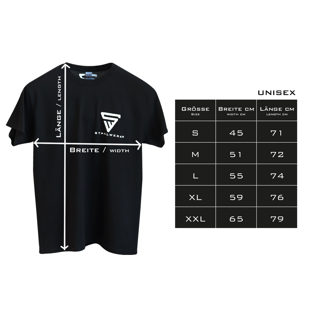 STAHLWERK T-Shirt Größe XXL Kurzarm-Hemd mit Logo-Print aus 100% Baumwolle