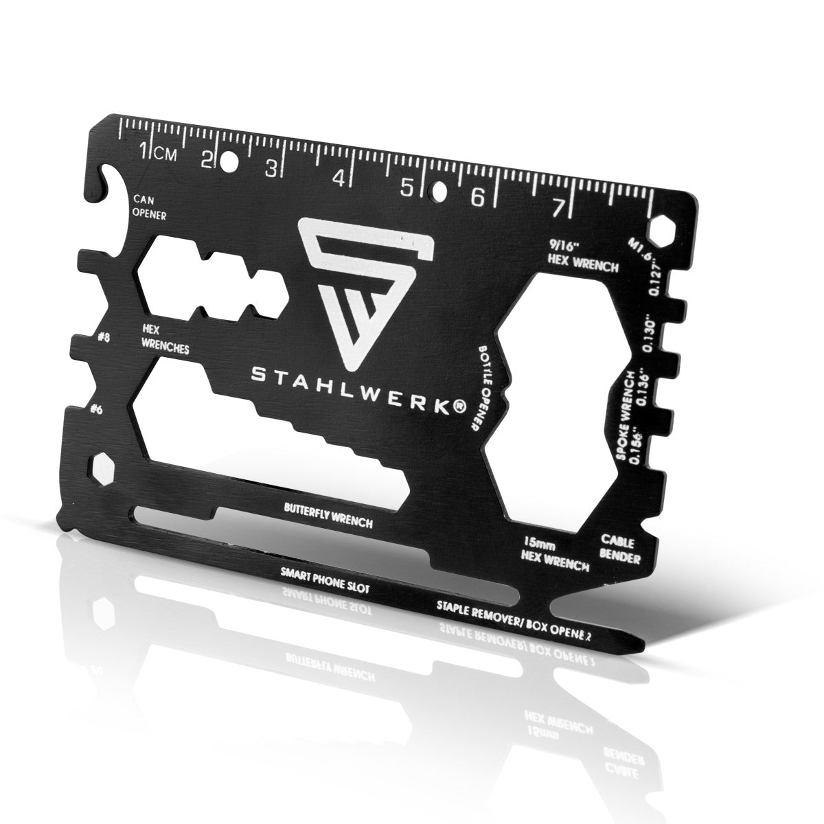 STAHLWERK Toolcard Outil multifonction 18 en 1 au format carte, lot de 5