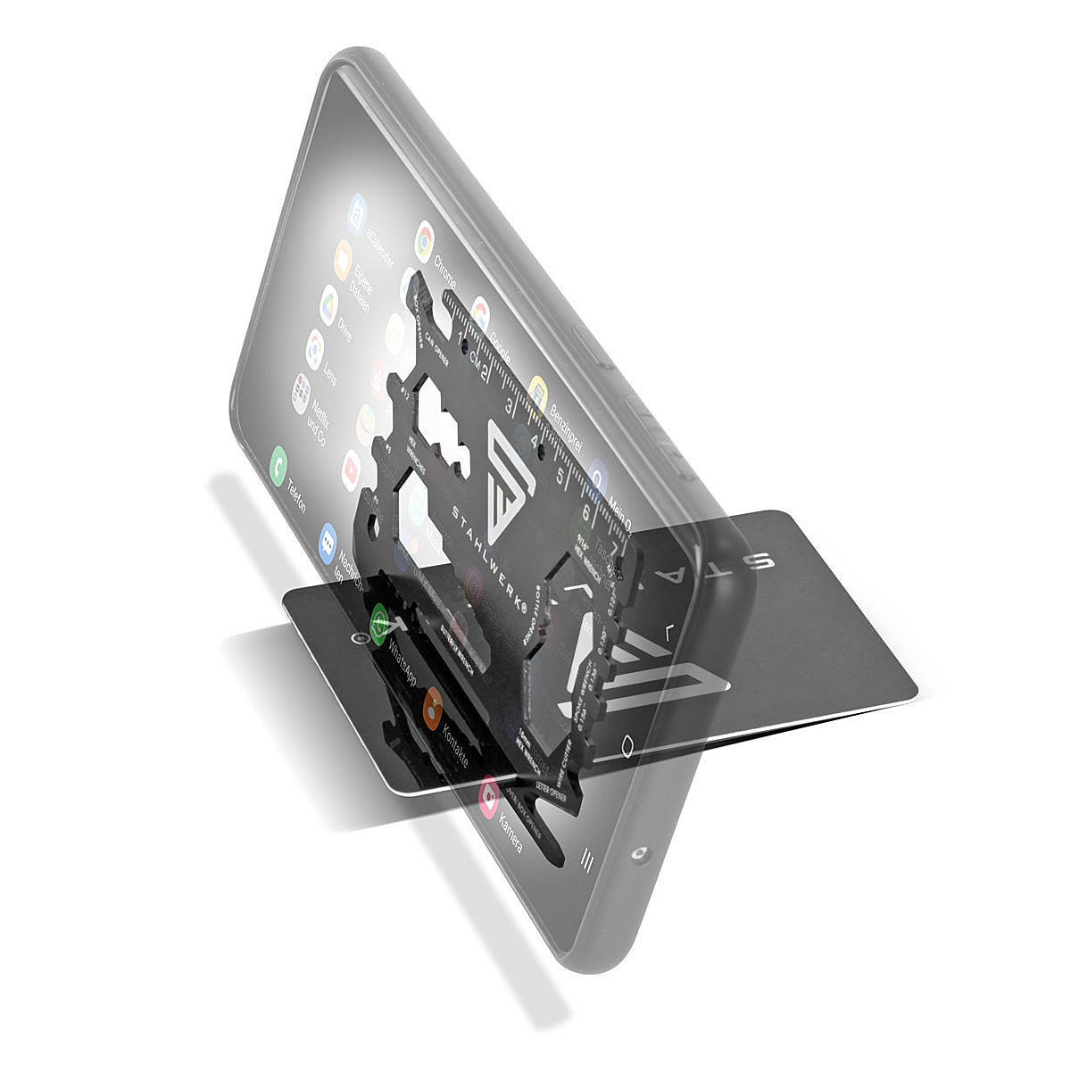 STAHLWERK Toolcard Outil multifonction 18 en 1 au format carte, lot de 5